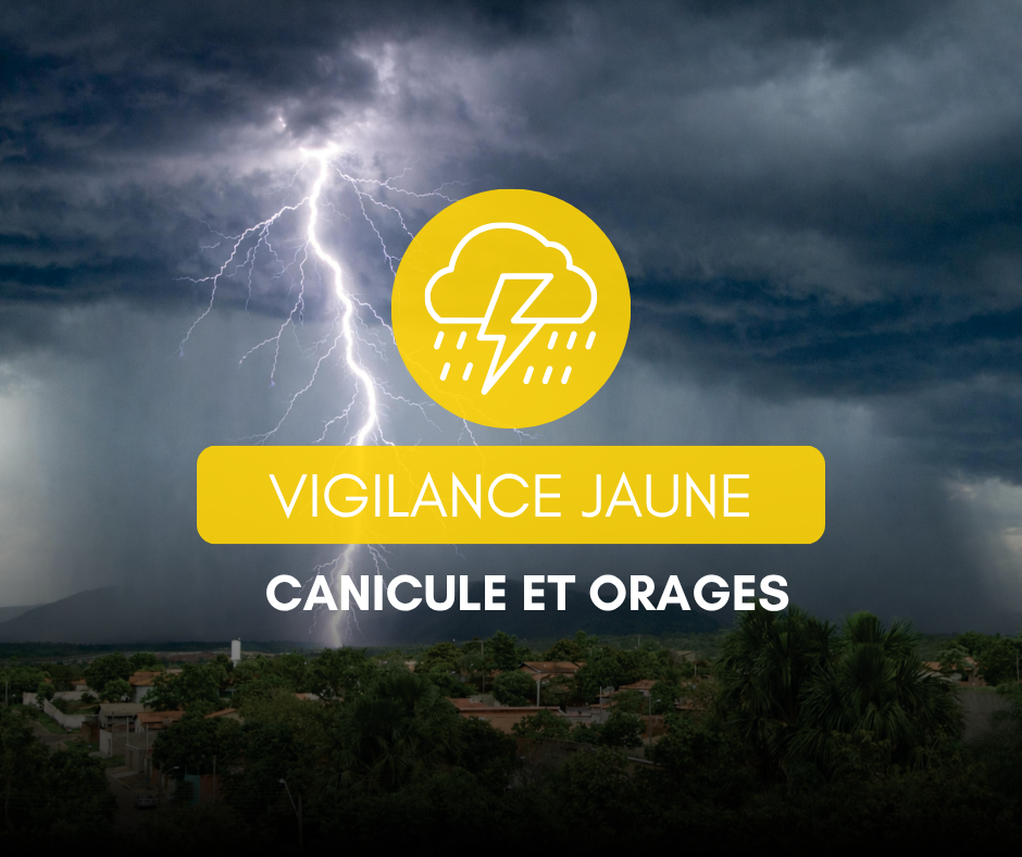 Alerte jaune canicule et orages